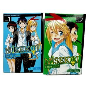 Lot of 2 Nisekoi False Love Vol 1 & 2 ShoenJump Manga Story & Art by Naoshi Komi